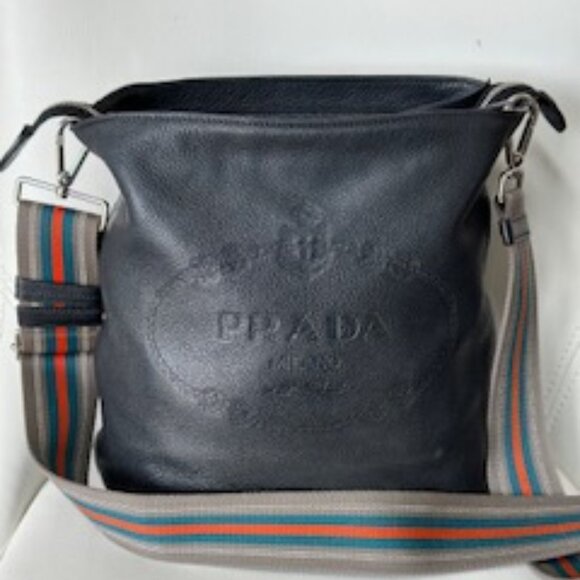 Prada Secchiello Vitello Phenix Nero Bucket Shoulder Bag NWOT - Picture 1 of 13